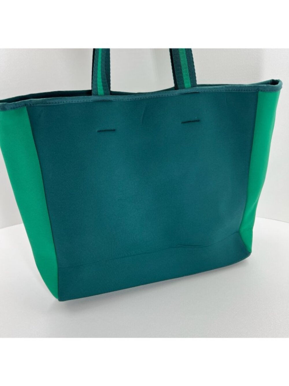 Summersalt Neoprene Tote Bag Large Beach Travel Gym Mesh Pocket Colorblock Green - Picture 6 of 11